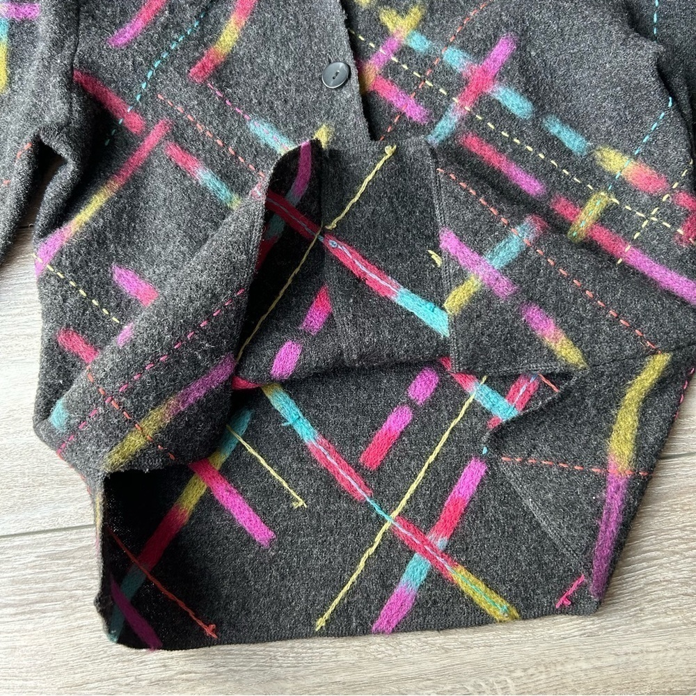 Talbots Abstract Printed Pure Wool Felted Jacket - Picture 10 of 15